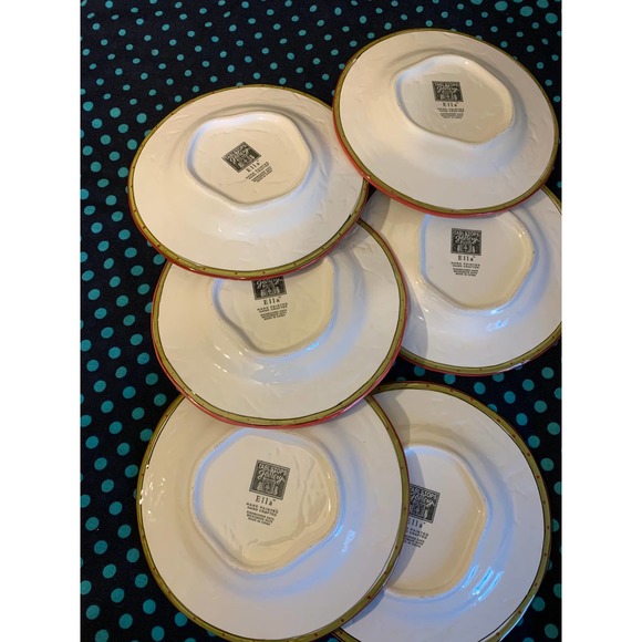 Tabletops gallery Ella 8” side plates set of 6 hand painted fruit colorful fruit - Picture 5 of 11